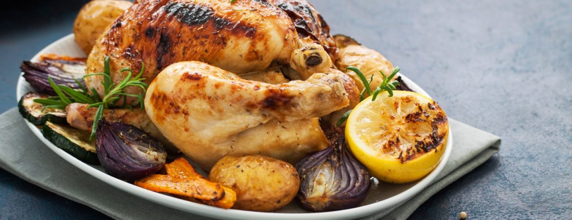 Baked chicken with lemon and vegetables