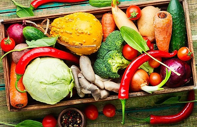 Organic vegetables in the basket