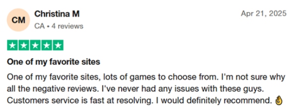 Lucky Days Trustpilot