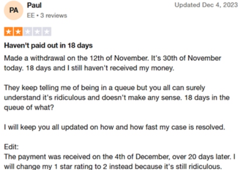 TonyBet Trustpilot
